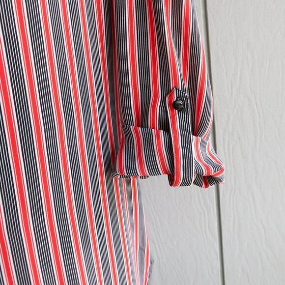 DR2 Striped Long Sleeve Button Down Blouse - Picture 5 of 13